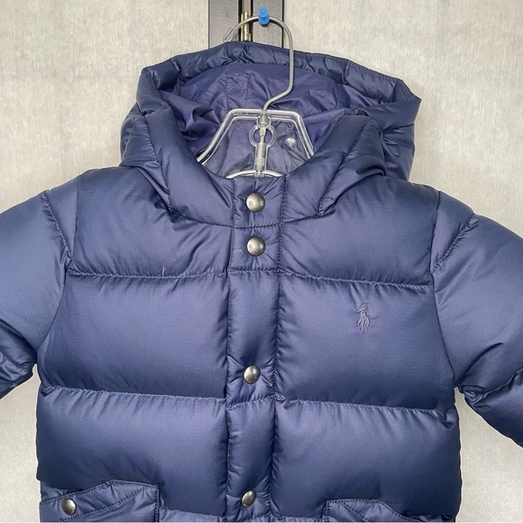 Ralph Lauren Toddler 12M Navy Blue Puffer Snow Suit W/ Gloves And Booties - Picture 2 of 12